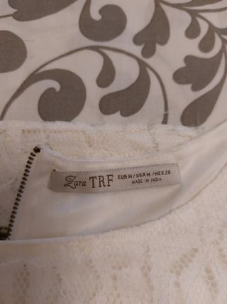Vestido Zara Trafaluc blanco talla M