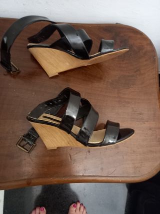 Sandali Zara neri con zeppa