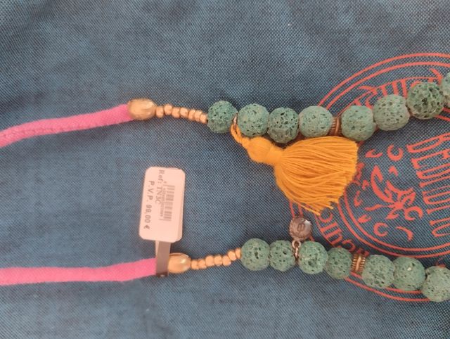 Collar turquesa lava - Joya étnica