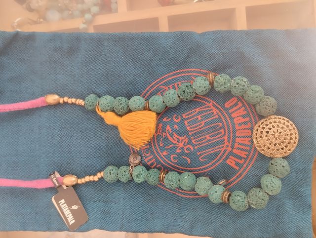 Collar turquesa lava - Joya étnica