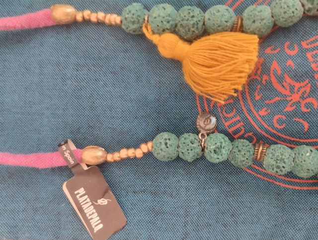 Collar turquesa lava - Joya étnica