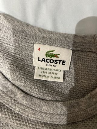 Lacoste Jersey Gris ligero de punto Talla S