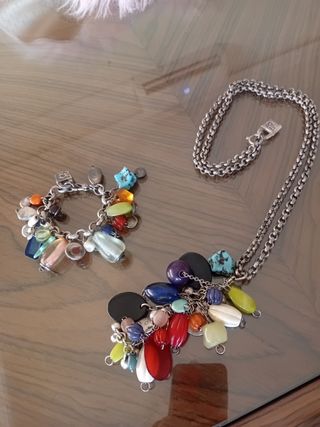 Collar y pulsera multicolor uno de 50