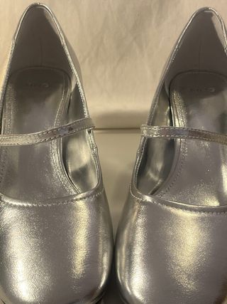 Zapato piel plateado - Mango (t.39)