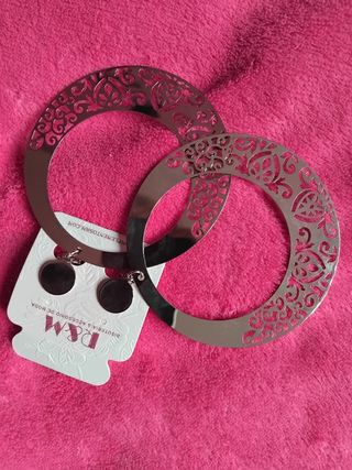 Aros grandes plateados R&M