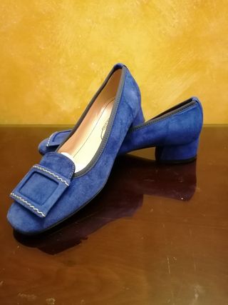 Ballerine bluette camoscio 37.5