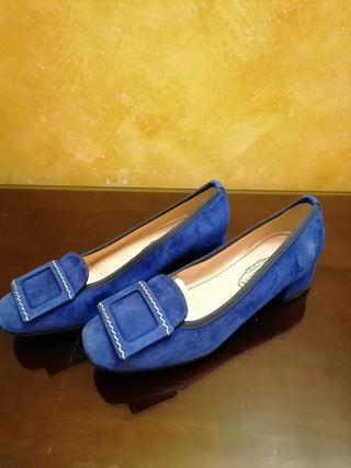Ballerine bluette camoscio 37.5