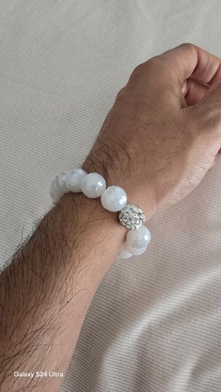 Braccialetto perle bianche & oro
