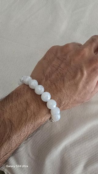 Braccialetto perle bianche & oro