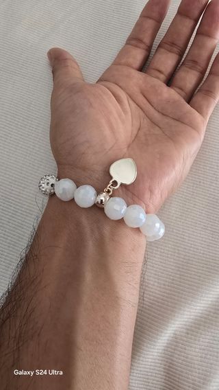 Braccialetto perle bianche & oro