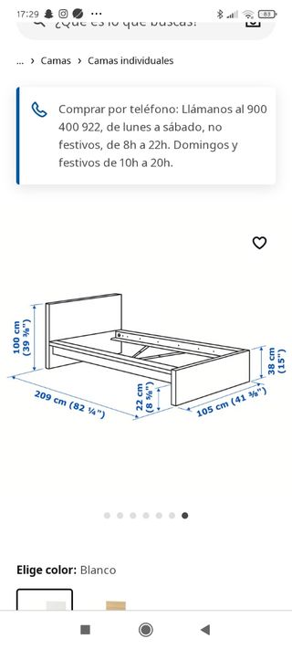 Cabezal cama Malm blanco