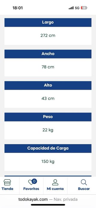 Kayak individual - piragua azul