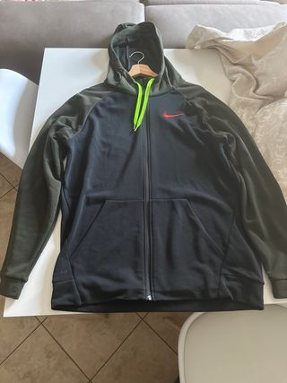 Felpa Nike Uomo Nero/Verde scuro Taglia L