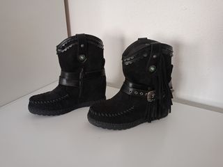 Botines negros flecos | Bota corta