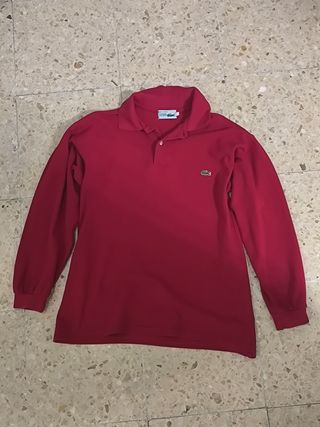 Polo Lacoste rojo manga larga