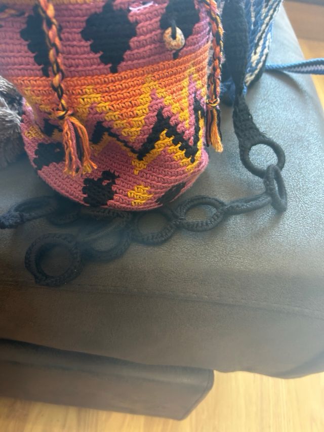 Bolso crochet amarillo - hecho a mano
