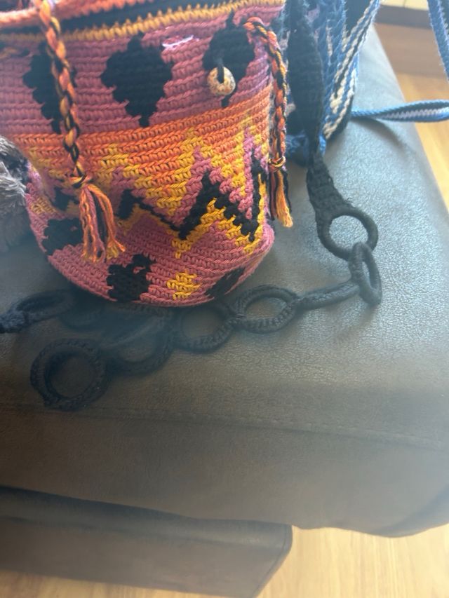 Bolso crochet amarillo - hecho a mano