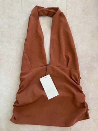 Top halter Zara marrón - Nuevo