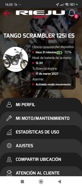 Rieju Tango scrambler 125centimetros cúbicos E5