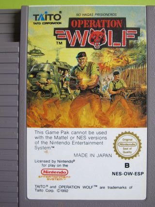 Operation Wolf NES (PAL España) Zapper compatible