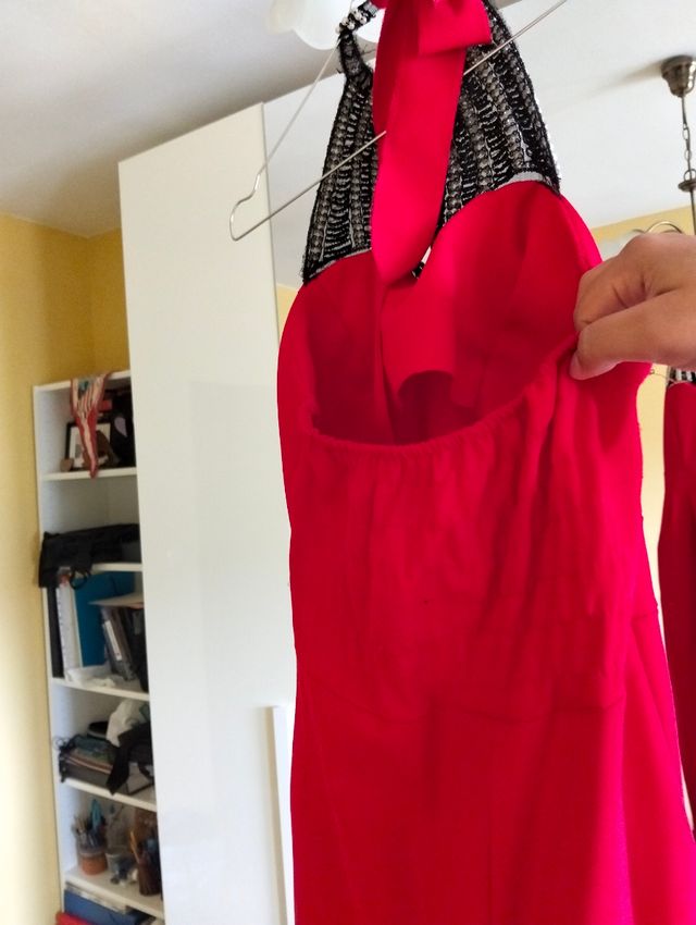 Vestido (mono) rojo con pedrería