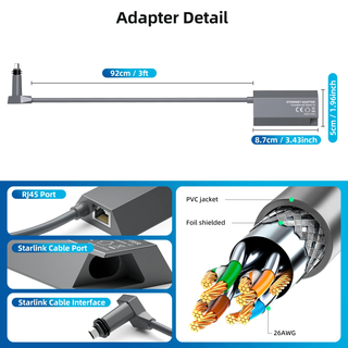 ✓ Adaptador Ethernet Starlink Gen 2