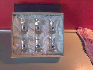 Set 6 bicchieri cristallo argento