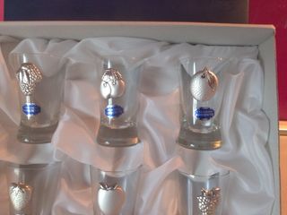 Set 6 bicchieri cristallo argento