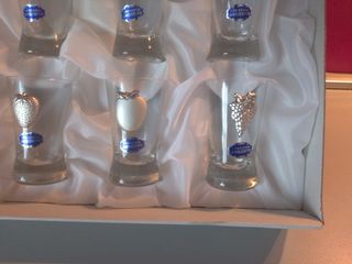 Set 6 bicchieri cristallo argento