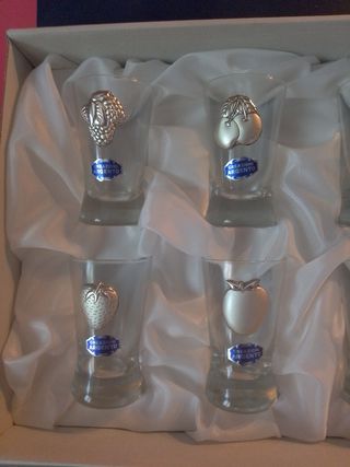 Set 6 bicchieri cristallo argento