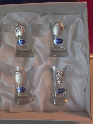 Set 6 bicchieri cristallo argento