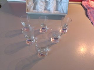 Set 6 bicchieri cristallo argento