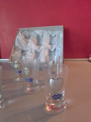 Set 6 bicchieri cristallo argento