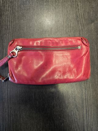 Portafoglio rosso in pelle