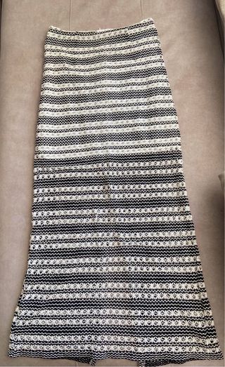 Falda midi Dazy blanco-negro