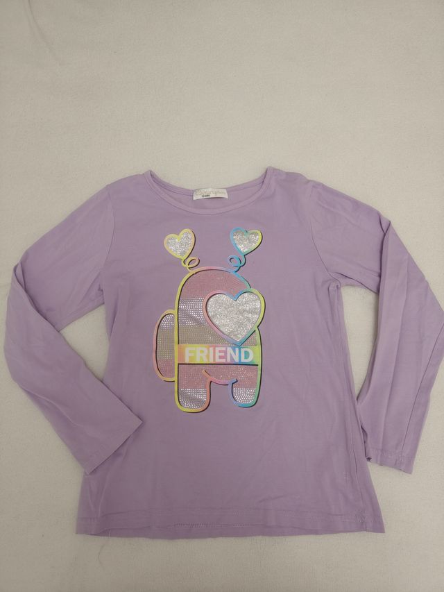 Maglia bimba lilla glitter - 10 anni