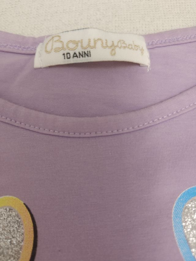 Maglia bimba lilla glitter - 10 anni