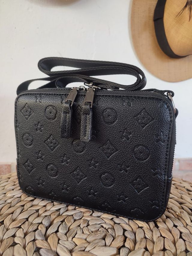 Bolso bandolera negro unisex 22x16x7 cm