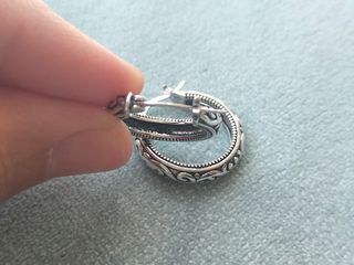Pendientes aro labrados plata de ley