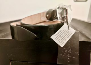 Cintura Via della Spiga Milano - Pelle nera