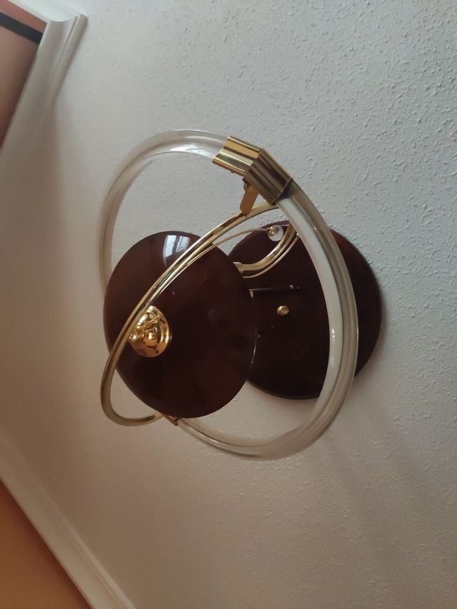 Lámpara techo vintage marrón-dorada