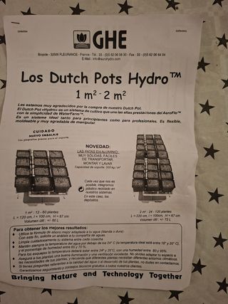 Sistema hidropónico 2m²