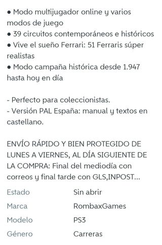 🇪🇦PRECINTADO. Juego PS3 Test Drive Ferrari Racin