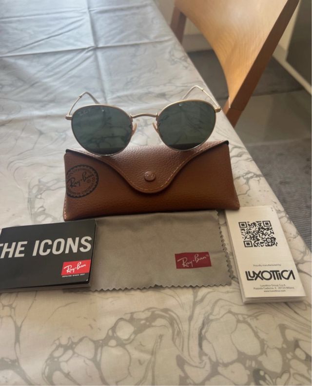 Rayban redondas doradas