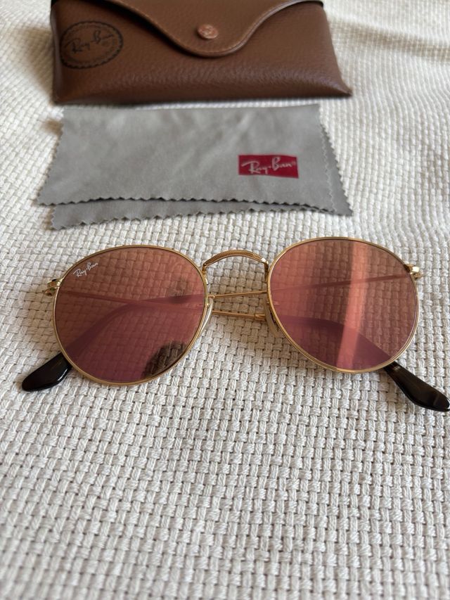 Ray-Ban redondas, oro rosa