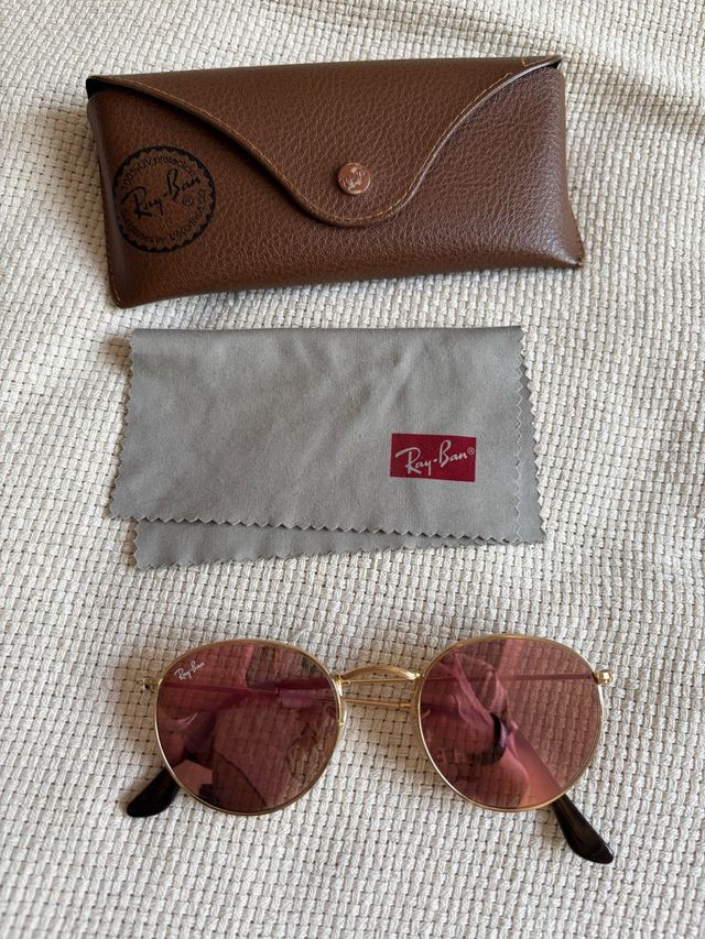 Ray-Ban redondas, oro rosa