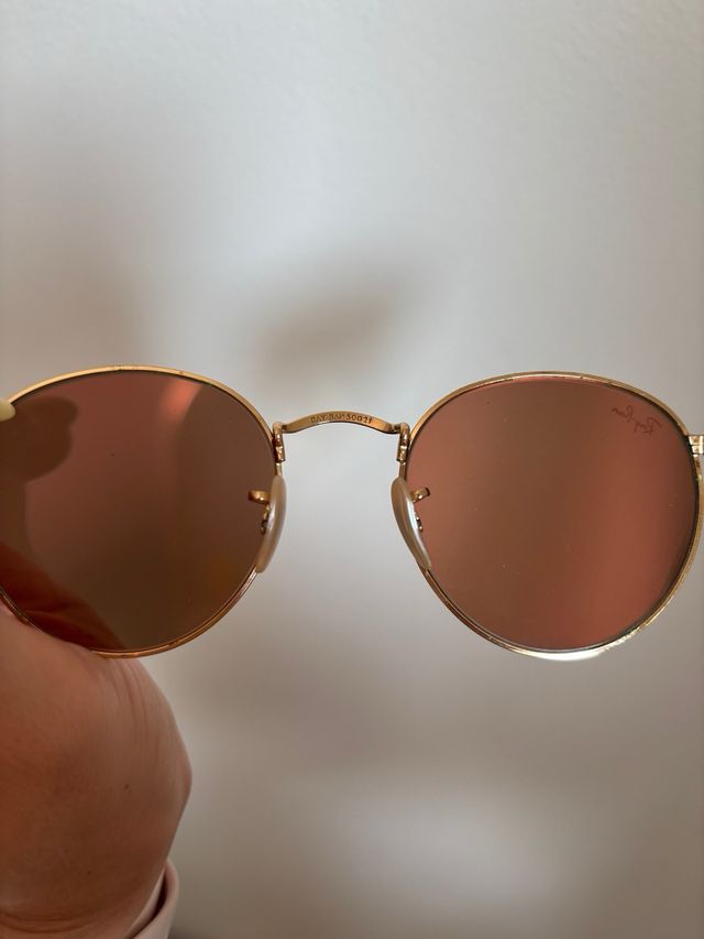 Ray-Ban redondas, oro rosa