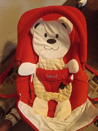 Hamaca Bebé Roja con Oso