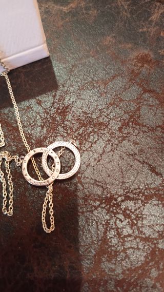 Collar Pandora doble aro circonitas