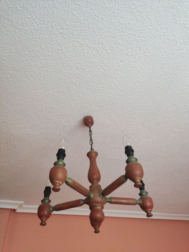 Lámpara techo vintage madera